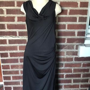 Women’s black maxi dress with two high splits
